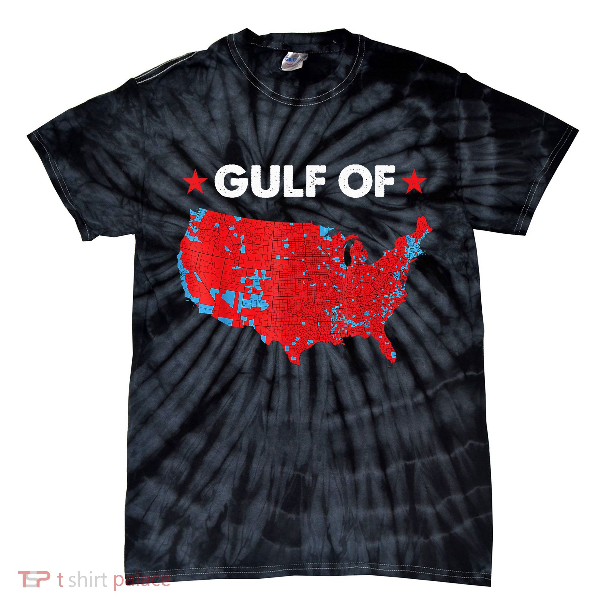 Gulf Of Usa America Red Wave Flag Tie-Dye T-Shirt