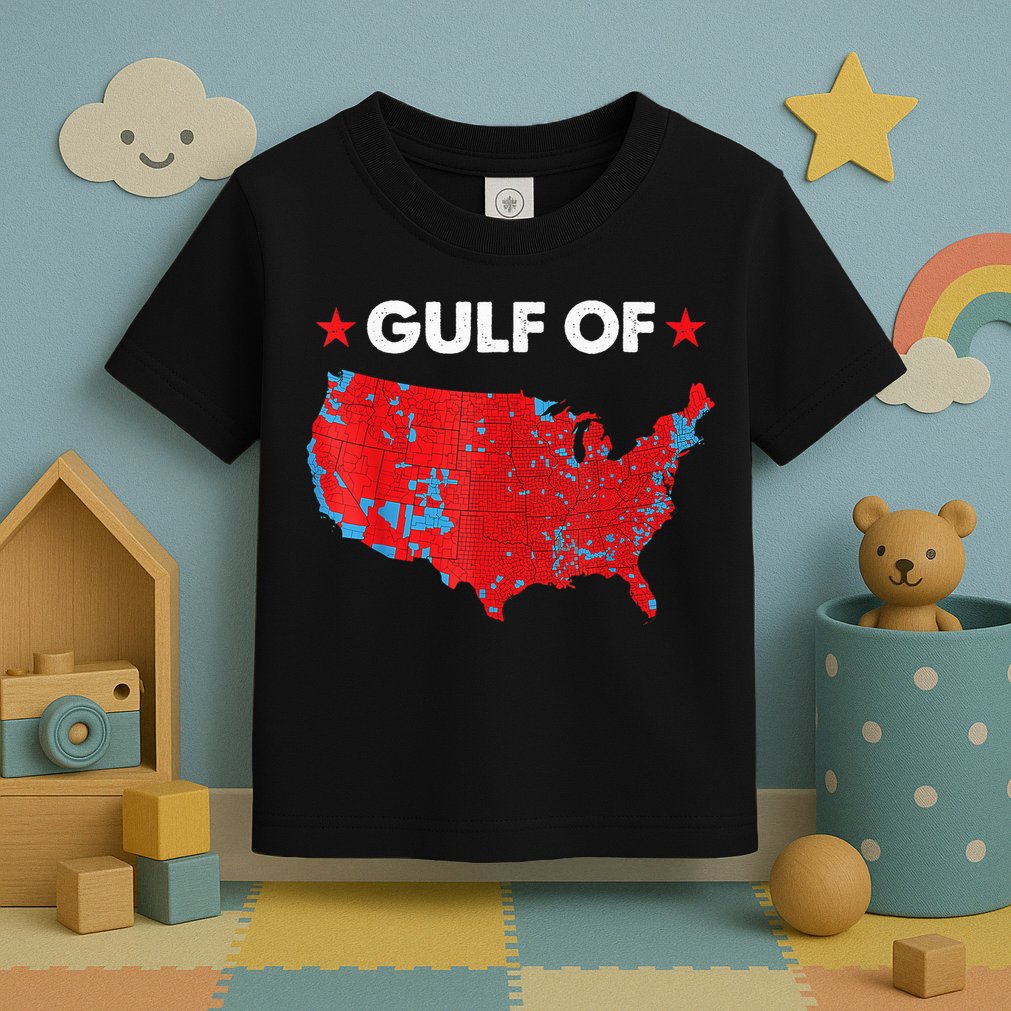 Gulf Of Usa America Red Wave Flag Toddler T-Shirt