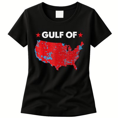 Gulf Of Usa America Red Wave Flag Womens T-Shirt