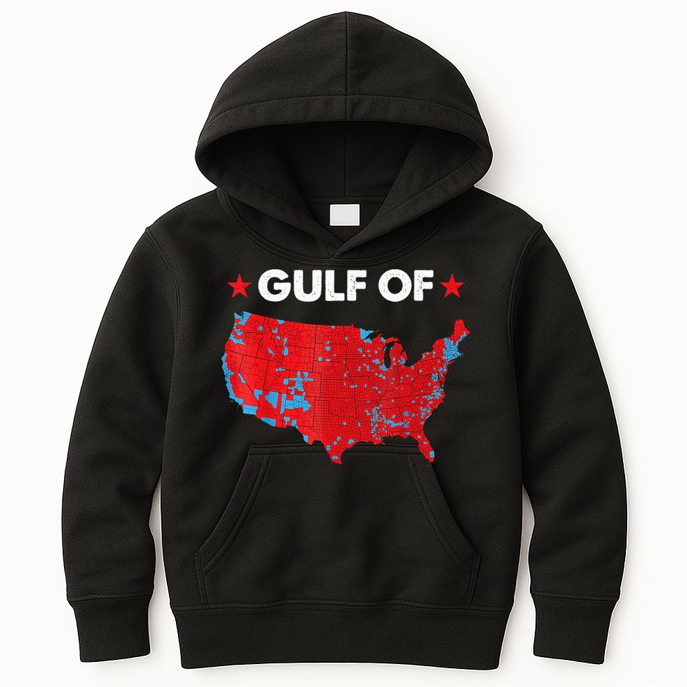 Gulf Of Usa America Red Wave Flag Kids Hoodie