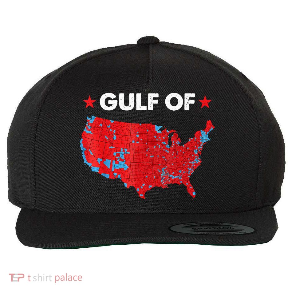 Gulf Of Usa America Red Wave Flag Wool Snapback Cap