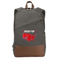 Gulf Of Usa America Red Wave Flag Cotton Canvas Backpack