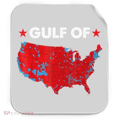 Gulf Of Usa America Red Wave Flag Permanent Decal Sticker