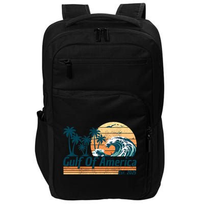 Gulf Of US America Est 2025 Retro Vintage Beach Impact Tech Backpack