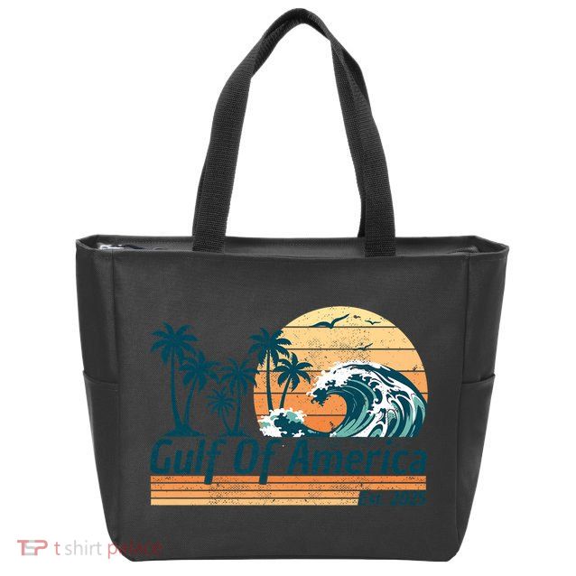 Gulf Of US America Est 2025 Retro Vintage Beach Zip Tote Bag