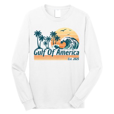 Gulf Of US America Est 2025 Retro Vintage Beach Long Sleeve Shirt