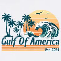 Gulf Of US America Est 2025 Retro Vintage Beach Button