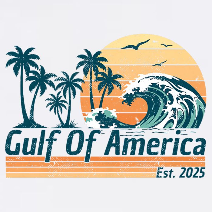 Gulf Of US America Est 2025 Retro Vintage Beach Button