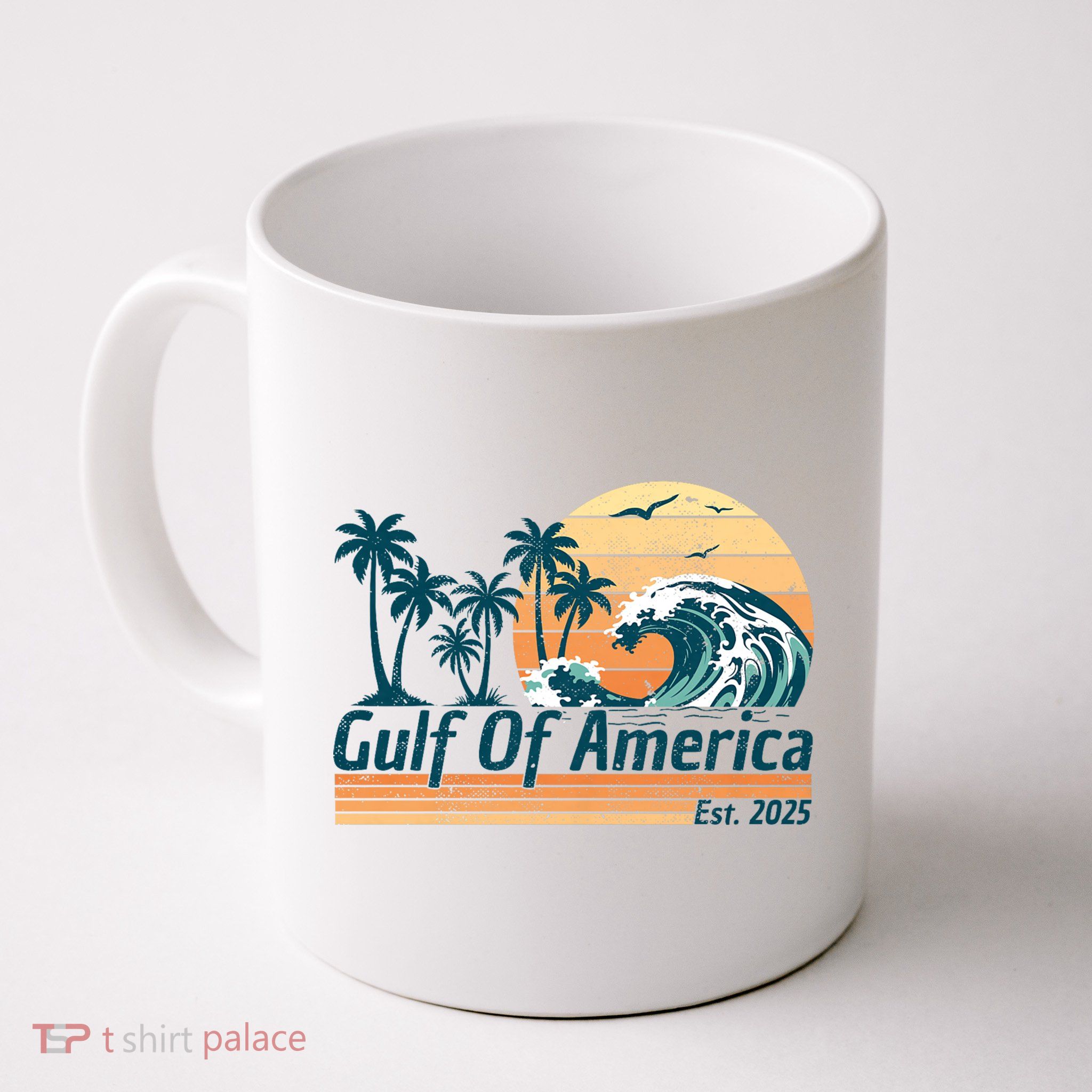 Gulf Of US America Est 2025 Retro Vintage Beach Mug