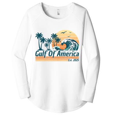 Gulf Of US America Est 2025 Retro Vintage Beach Women's Perfect Tri Tunic Long Sleeve Shirt