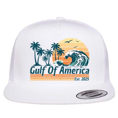 Gulf Of US America Est 2025 Retro Vintage Beach Flatbill Hat