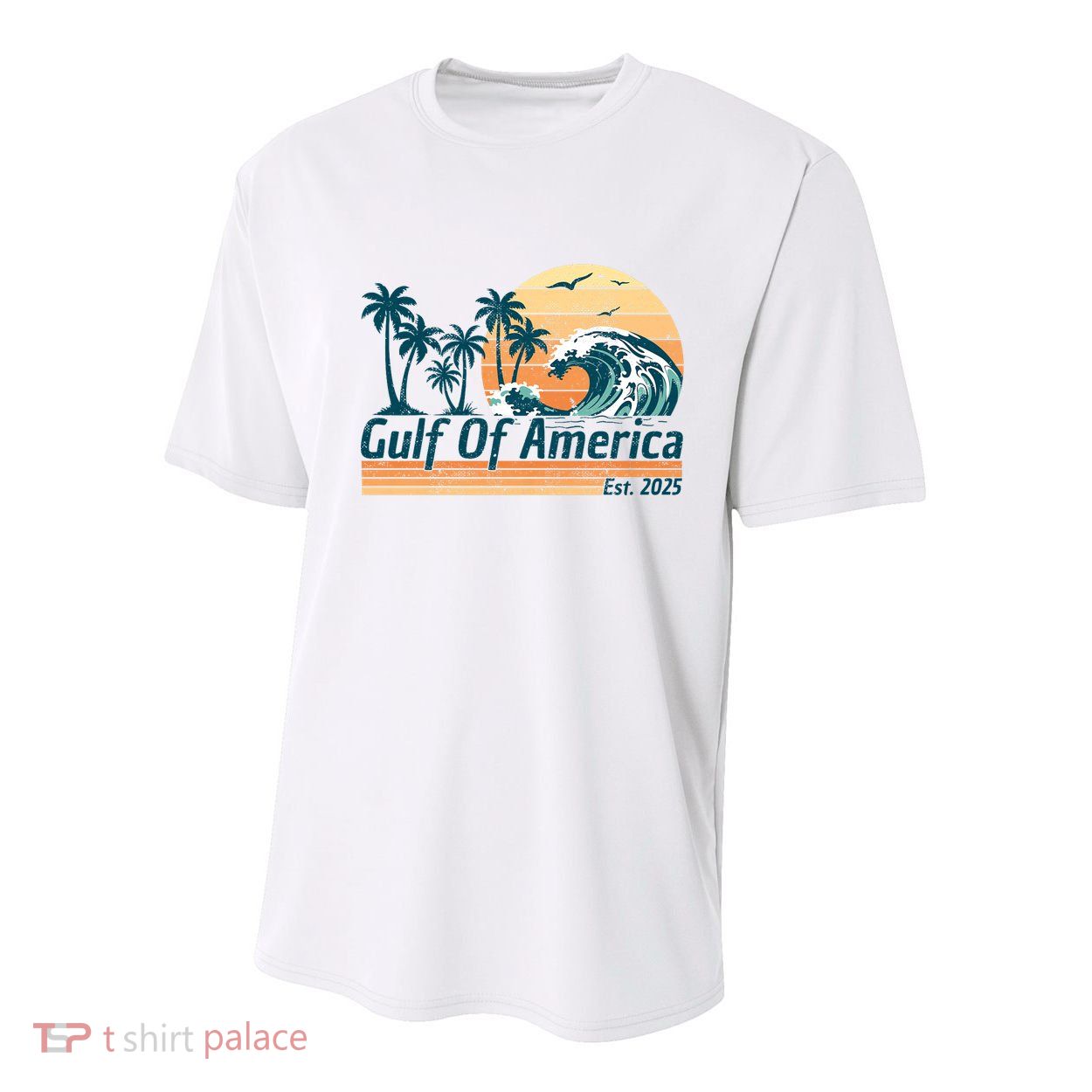Gulf Of US America Est 2025 Retro Vintage Beach Youth Performance Sprint T-Shirt