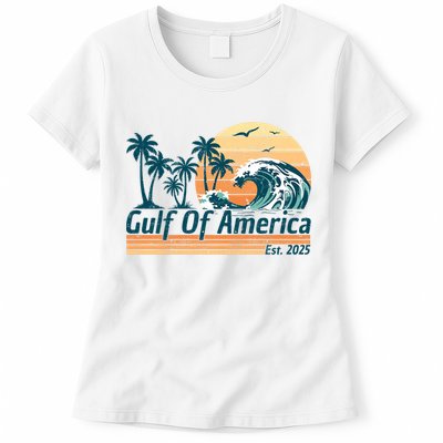 Gulf Of US America Est 2025 Retro Vintage Beach Womens T-Shirt