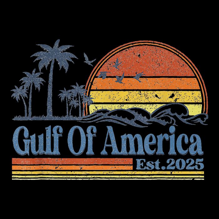 Gulf Of Us America Est 2025 Retro Vintage Beach Button