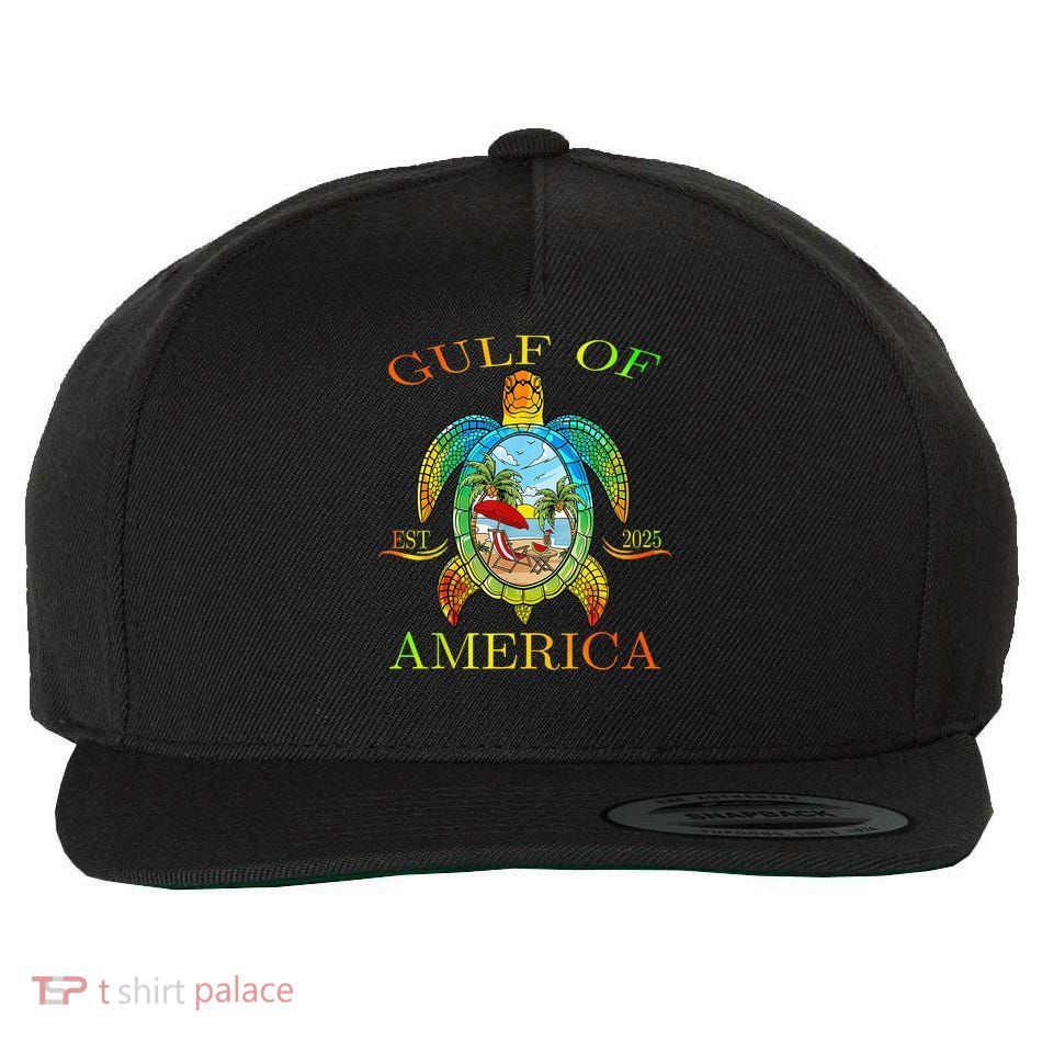 Gulf Of Us America Est 2025 Turtle Wool Snapback Cap