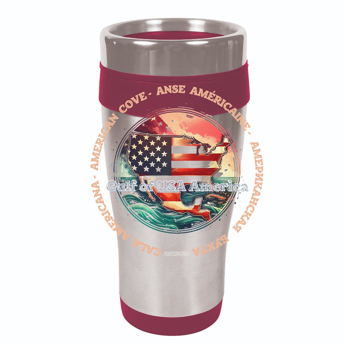 Gulf Of US America Est 2025 Retro Vintage Golf Towel