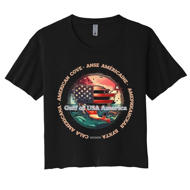 Gulf Of US America Est 2025 Retro Vintage Crop Top