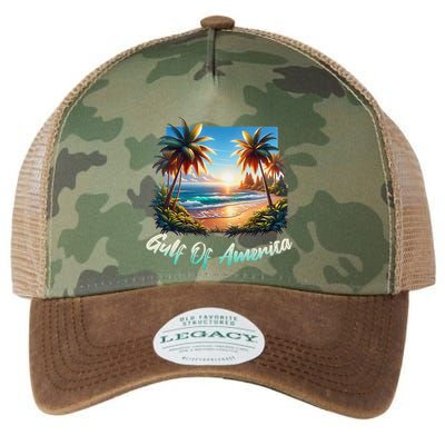Gulf Of Usa America Beach Ocean Vibes AmericaS Gulf Legacy Tie Dye Trucker Hat
