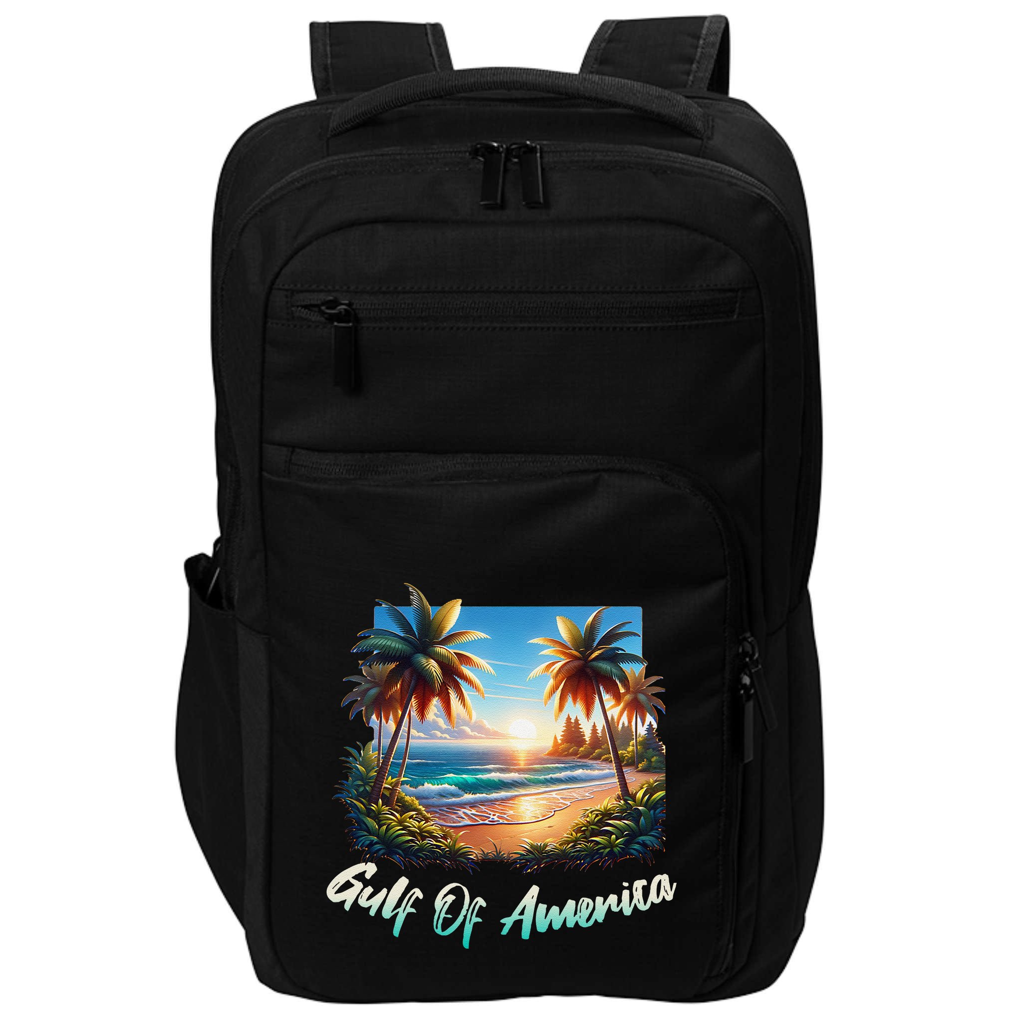 Gulf Of Usa America Beach Ocean Vibes AmericaS Gulf Impact Tech Backpack