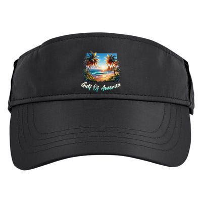 Gulf Of Usa America Beach Ocean Vibes AmericaS Gulf Adult Drive Performance Visor