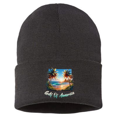 Gulf Of Usa America Beach Ocean Vibes AmericaS Gulf Sustainable Knit Beanie