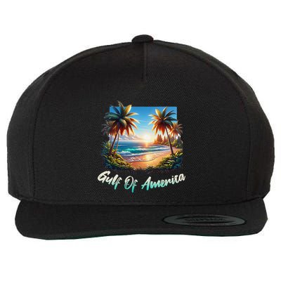 Gulf Of Usa America Beach Ocean Vibes AmericaS Gulf Wool Snapback Cap