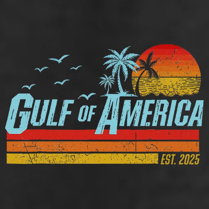 Gulf Of USA America Est 2025 Retro Vintage Beach Garment-Dyed Heavyweight T-Shirt