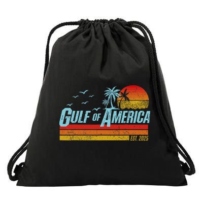 Gulf Of USA America Est 2025 Retro Vintage Beach Drawstring Bag