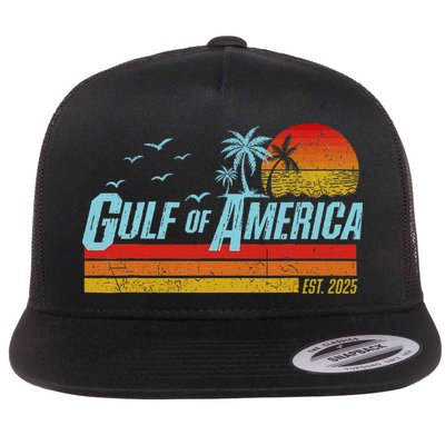 Gulf Of USA America Est 2025 Retro Vintage Beach Flatbill Hat