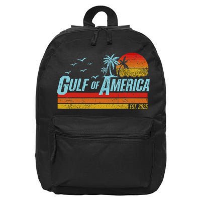 Gulf Of USA America Est 2025 Retro Vintage Beach 16 in Basic Backpack