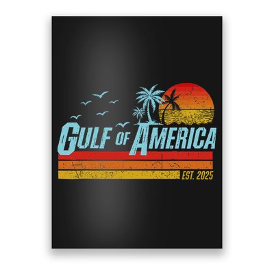 Gulf Of USA America Est 2025 Retro Vintage Beach Poster