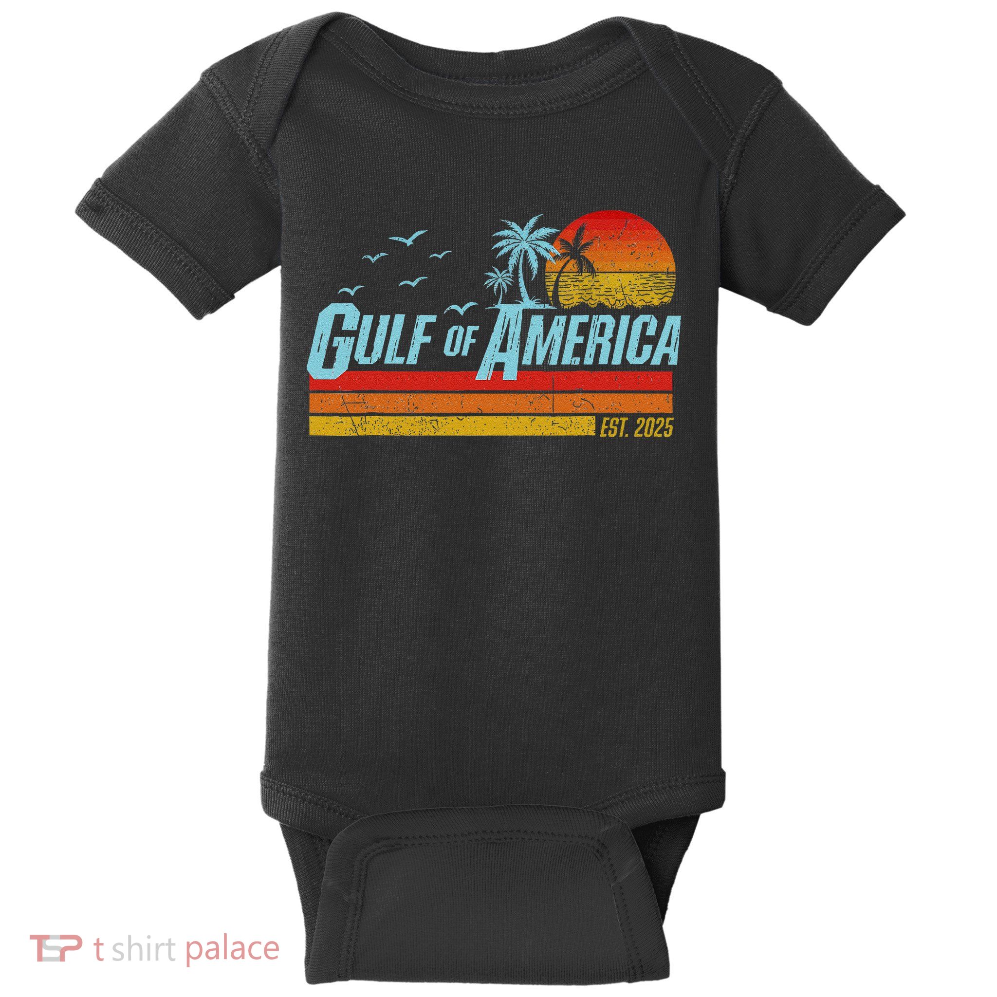 Gulf Of USA America Est 2025 Retro Vintage Beach Baby Bodysuit