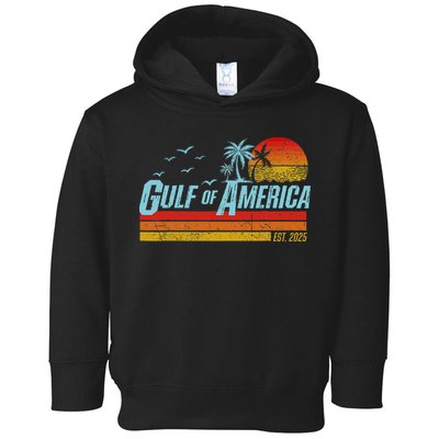 Gulf Of USA America Est 2025 Retro Vintage Beach Toddler Hoodie