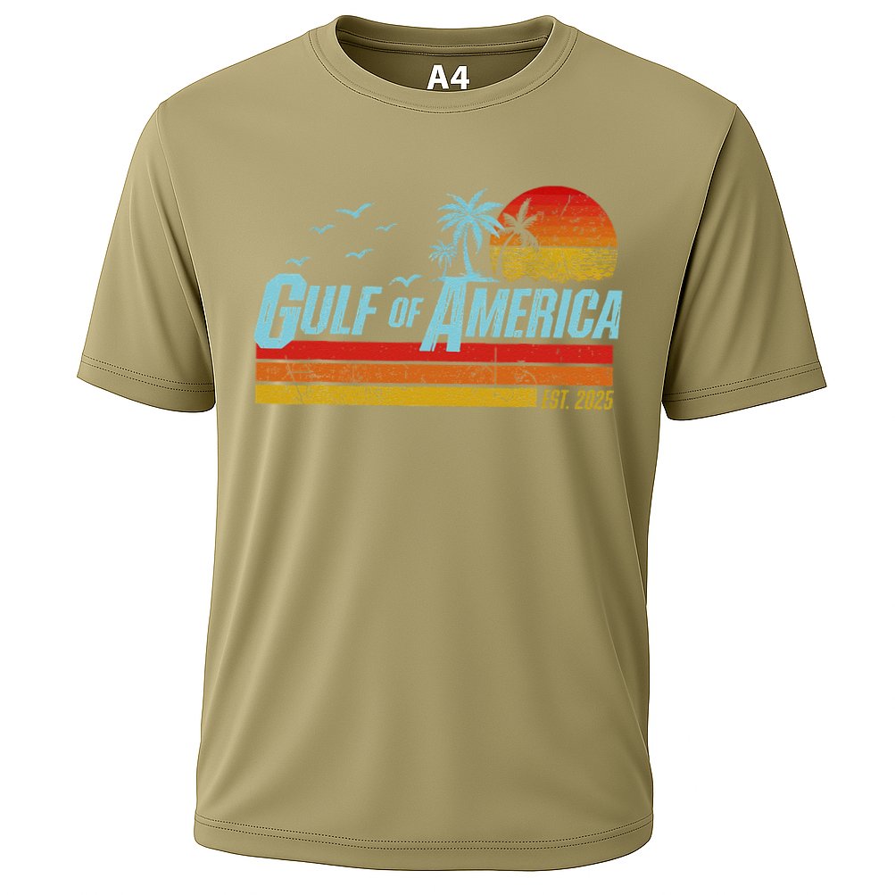Gulf Of USA America Est 2025 Retro Vintage Beach Cooling Performance Crew T-Shirt