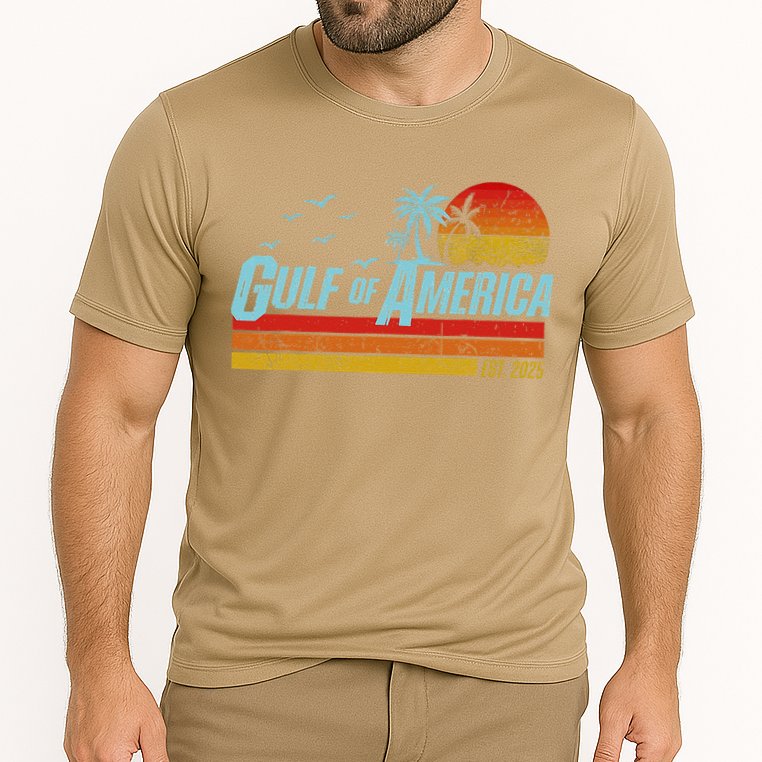 Gulf Of USA America Est 2025 Retro Vintage Beach Cooling Performance Crew T-Shirt