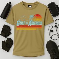 Gulf Of USA America Est 2025 Retro Vintage Beach Cooling Performance Crew T-Shirt