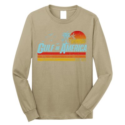 Gulf Of USA America Est 2025 Retro Vintage Beach Long Sleeve Shirt
