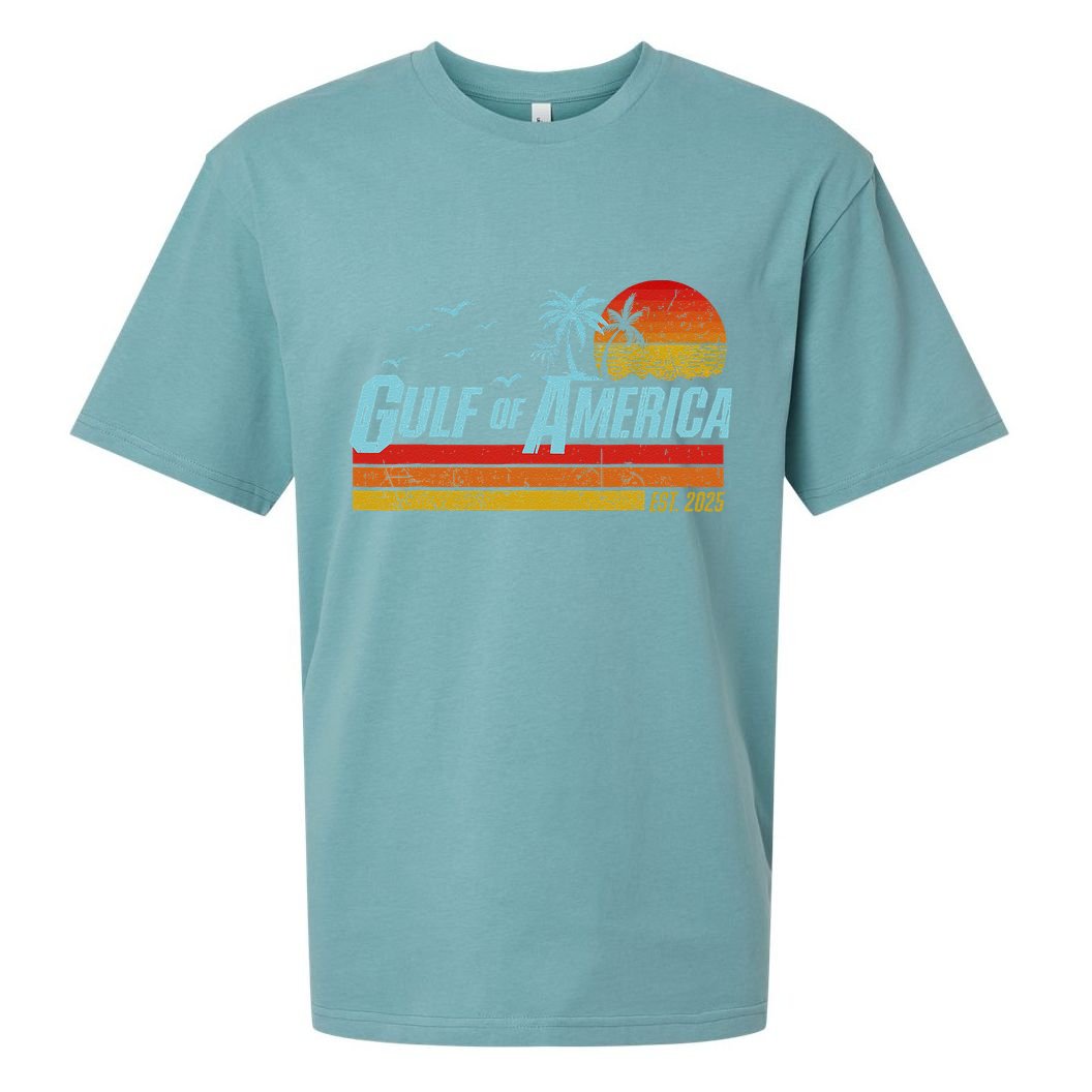 Gulf Of USA America Est 2025 Retro Vintage Beach Sueded Cloud Jersey T-Shirt