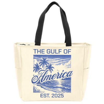 Gulf Of Usa America Est 2025 American Flag Gulf Mexico Zip Tote Bag