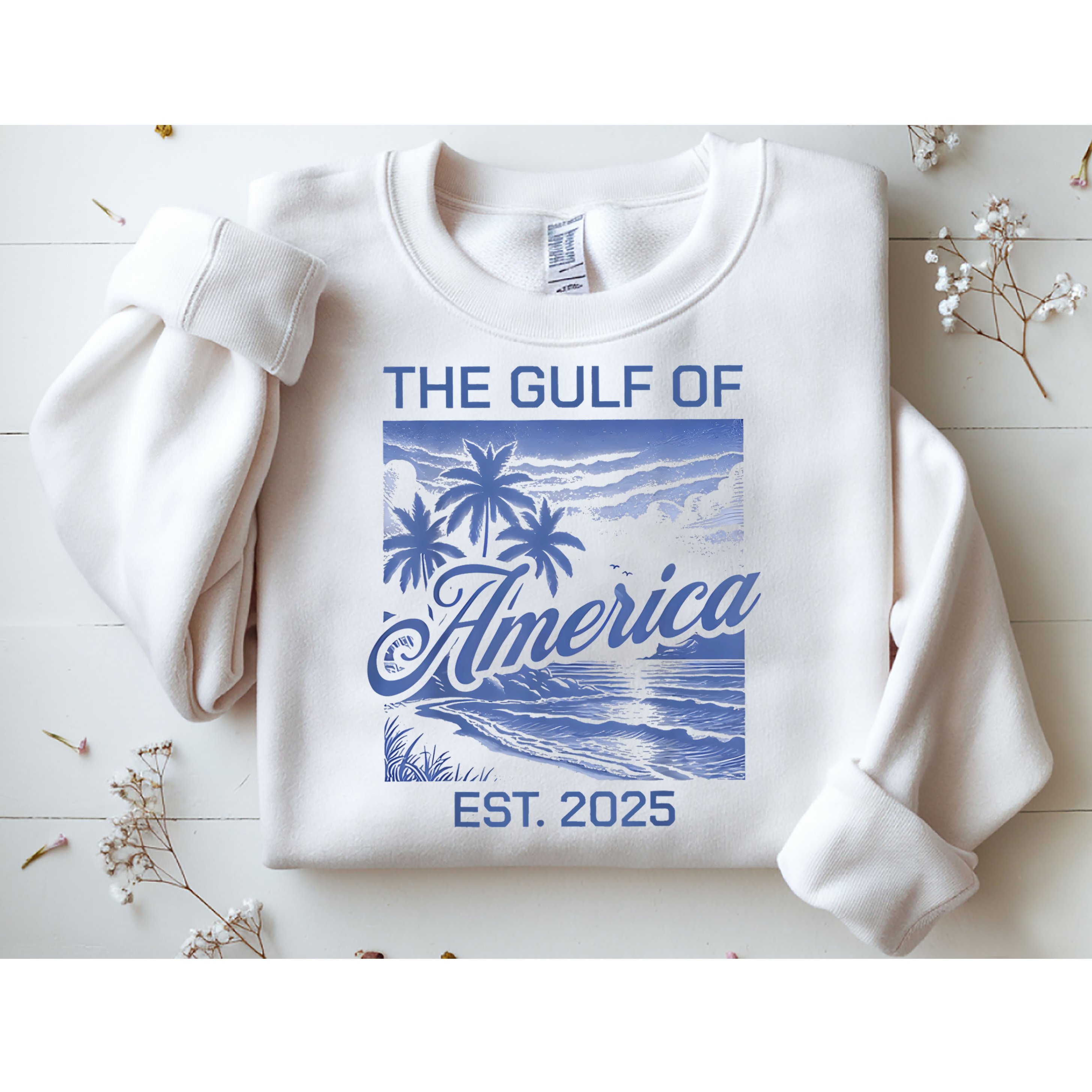 Gulf Of Usa America Est 2025 American Flag Gulf Mexico Sweatshirt