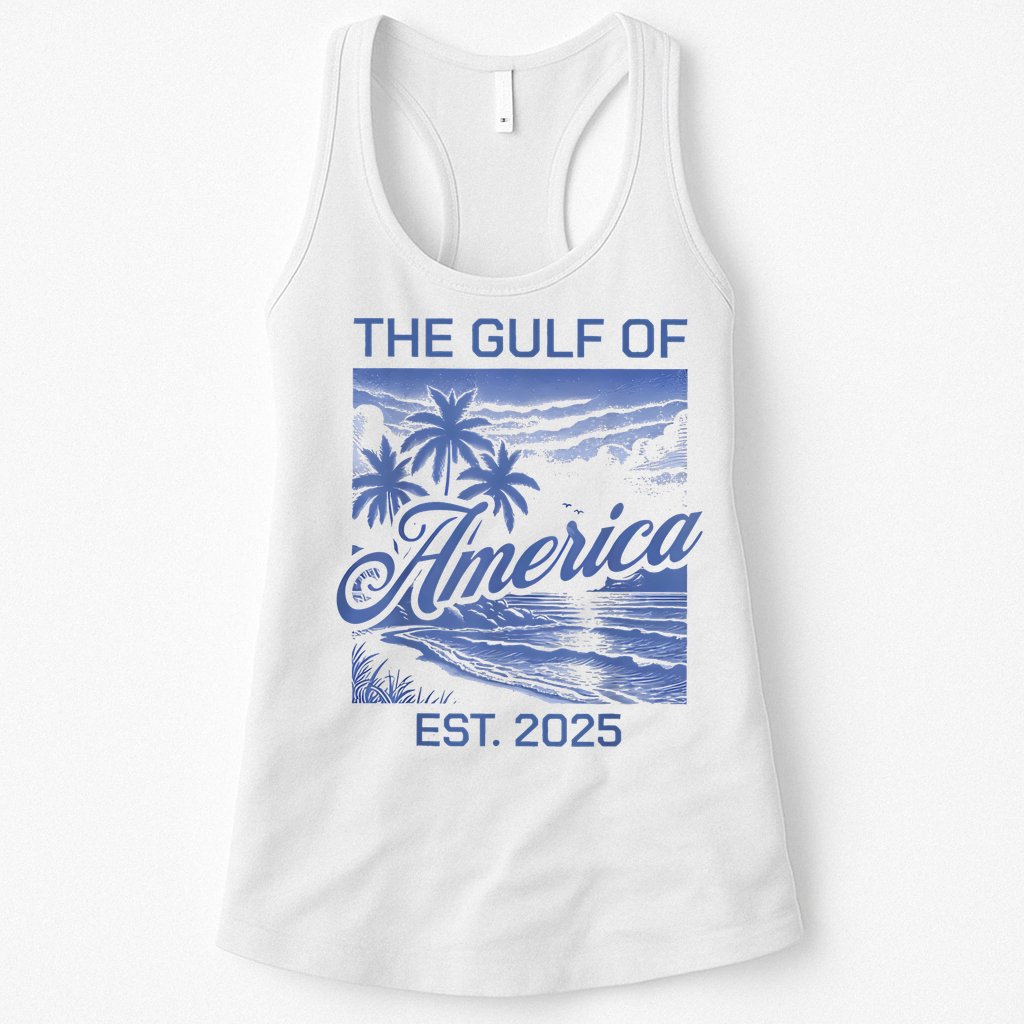 Gulf Of Usa America Est 2025 American Flag Gulf Mexico Womens Tank Top