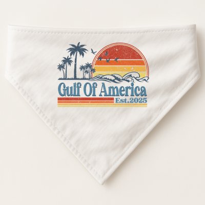 Gulf Of Us America Est 2025 Retro Vintage Beach USA-Made Doggie Bandana
