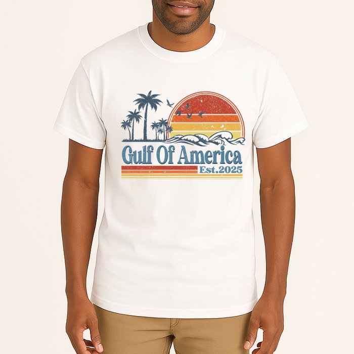 Gulf Of Us America Est 2025 Retro Vintage Beach Tall T-Shirt