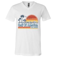 Gulf Of Us America Est 2025 Retro Vintage Beach V-Neck T-Shirt