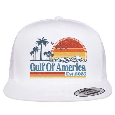 Gulf Of Us America Est 2025 Retro Vintage Beach Flatbill Hat