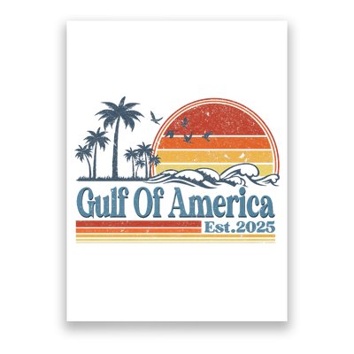 Gulf Of Us America Est 2025 Retro Vintage Beach Poster