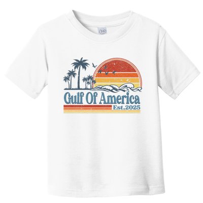 Gulf Of Us America Est 2025 Retro Vintage Beach Toddler T-Shirt