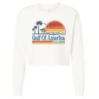 Gulf Of Us America Est 2025 Retro Vintage Beach Cropped Pullover Crew