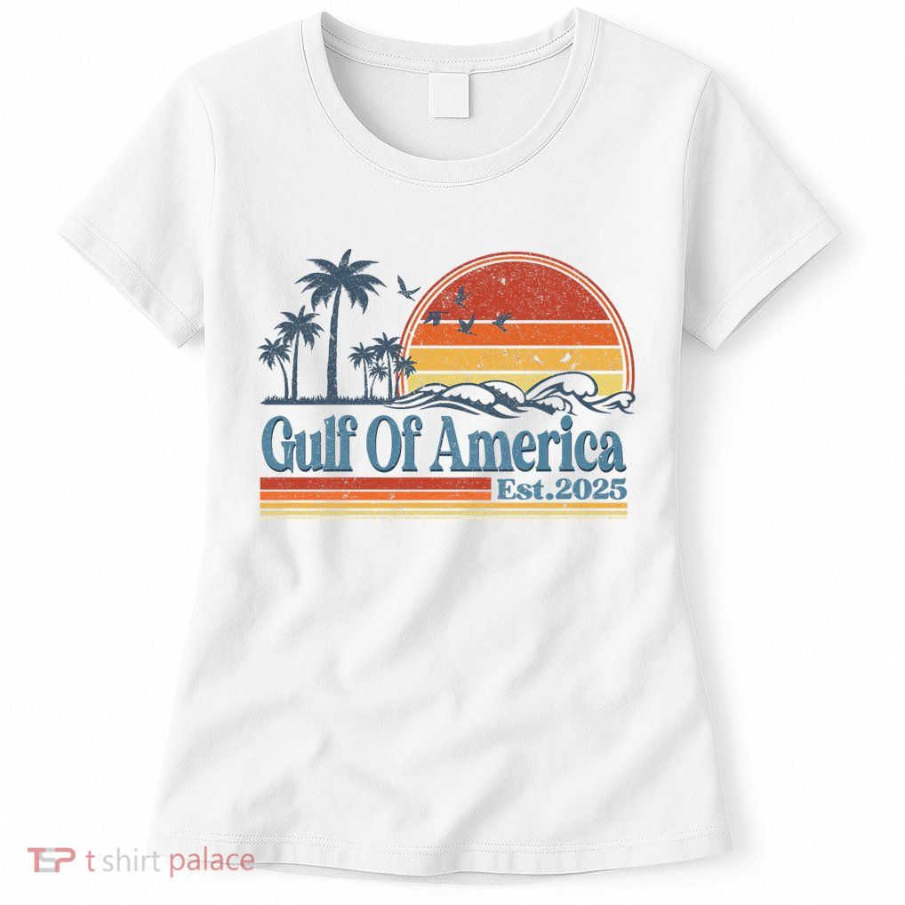 Gulf Of Us America Est 2025 Retro Vintage Beach Women's T-Shirt