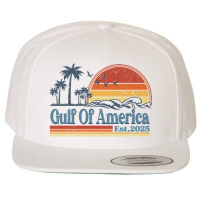 Gulf Of Us America Est 2025 Retro Vintage Beach Wool Snapback Cap